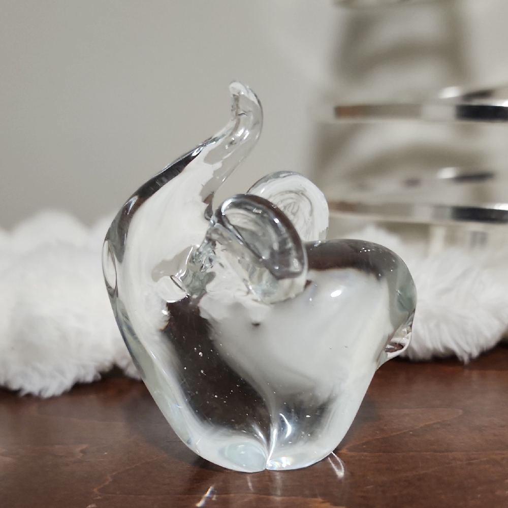 Small Elegant Clear Glass Paperweight